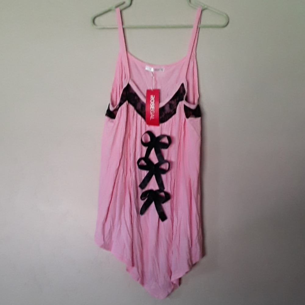 Pink and blank Lacey tank top